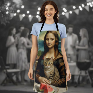 Mona Lisa & ihre Katze  -  Sommerlaune \ Schürze