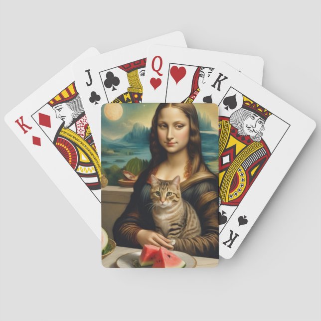 Mona Lisa & ihre Katze  -  Sommerlaune \ Spielkarten (Rückseite)