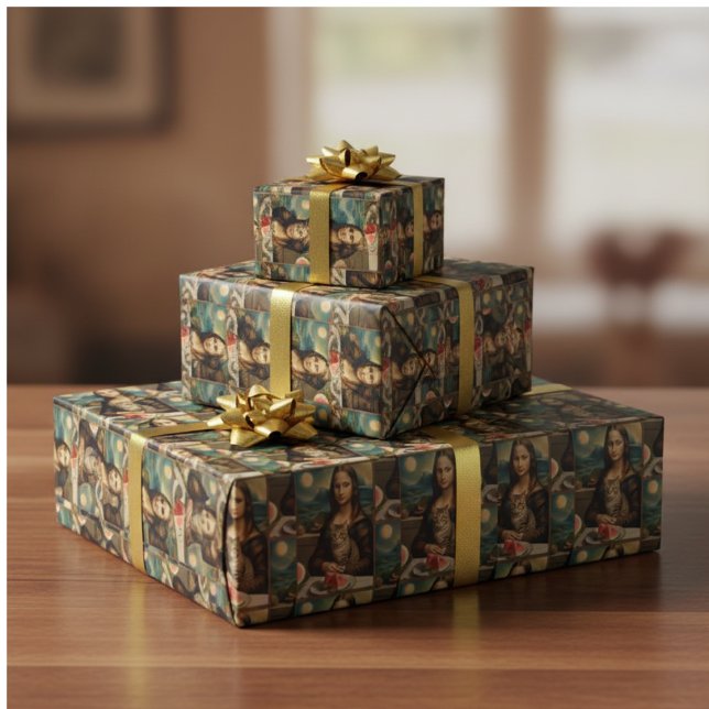 Mona Lisa & ihre Katze  -  Sommerstimmung \ Geschenkpapier (Von Creator hochgeladen)