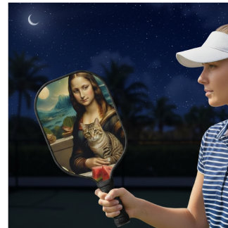 Mona Lisa & ihre Katze  -  Sommerstimmung \ Pickleball Schläger