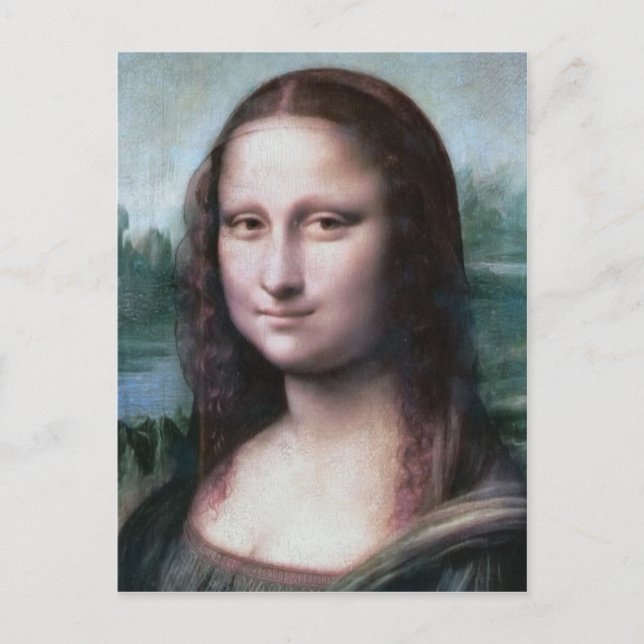 Mona Lisa im Detail von Leonardo da Vinci Postkart Postkarte (Vorderseite)