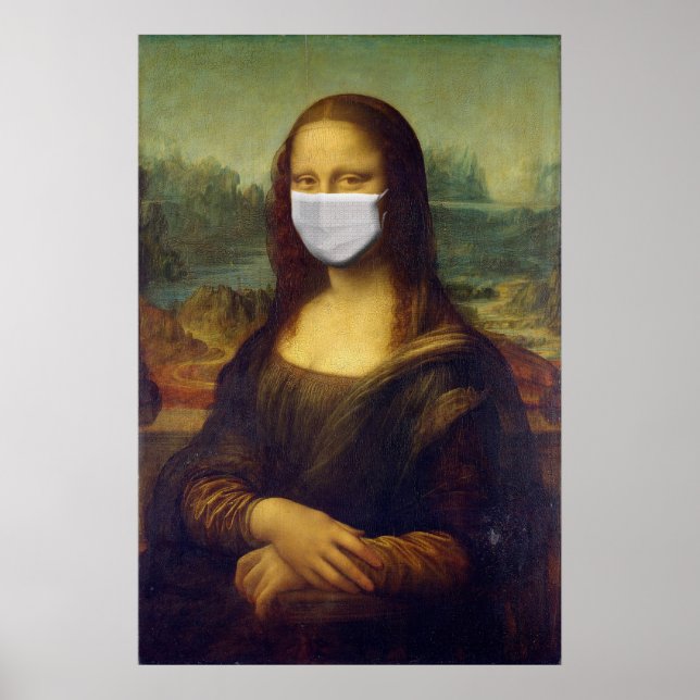 Mona lisa in einer chirurgischen Maske leonardo da Poster (Vorne)