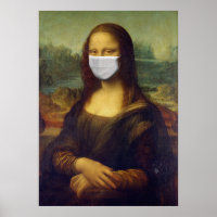 Mona Lisa in einer chirurgischen Maske Leonardo da