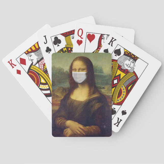 Mona lisa in einer chirurgischen Maske leonardo da Spielkarten (Rückseite)