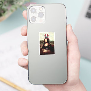 Mona Lisa Independence Day Aufkleber