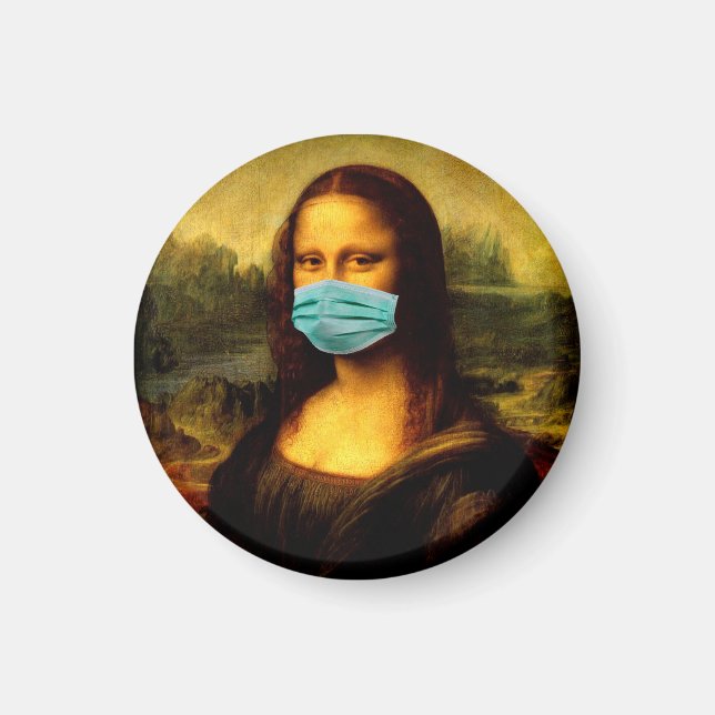 Mona lisa isoliert mit einem Verband für das Gesic Magnet (Vorne)