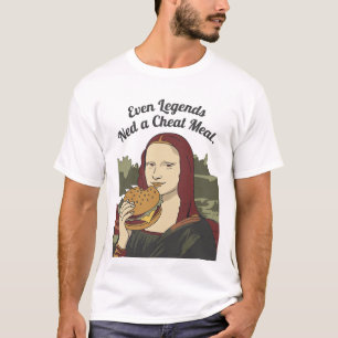 Mona Lisa isst Burger Lustige Klassische Kunstparo T-Shirt