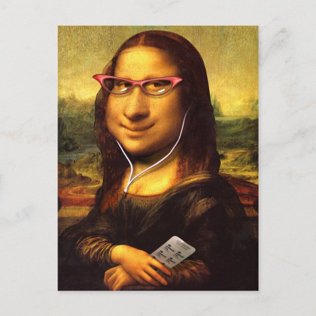 Mona Lisa Karikatur Postkarte (Vorderseite)