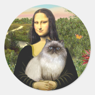 Mona Lisa - Katze aus dem Himalaya 7 Runder Aufkleber