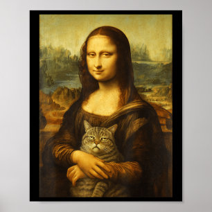 Mona Lisa Katze für Katzenliebhaber Poster