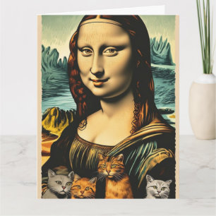 MONA LISA KATZE GEBURTSTAGSKARTE KARTE
