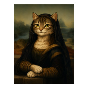 Mona Lisa Katzenparodie Renaissance-Kunst Poster
