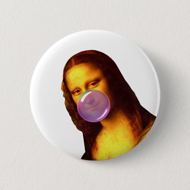 Mona Lisa Kaugummi-Blase Button (Vorderseite)
