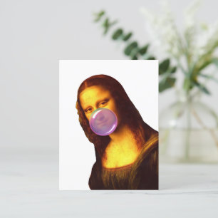 Mona Lisa Kaugummi-Blase Feiertagspostkarte