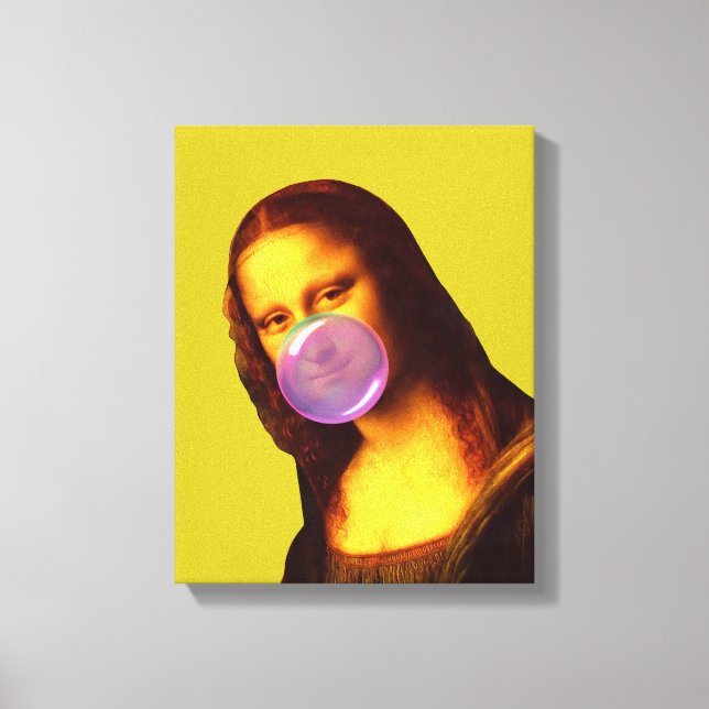 Mona Lisa Kaugummi-Blase Leinwanddruck (Vorderseite)
