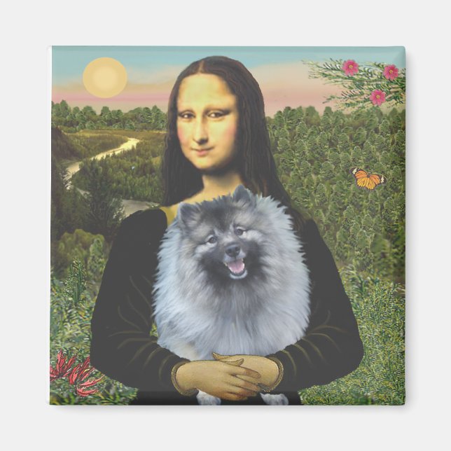 Mona Lisa - Keeshond (F) Magnet (Vorne)