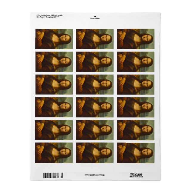 Mona Lisa, La Joconde,1503 von Leonardo da Vinci Adressaufkleber (Vorne)