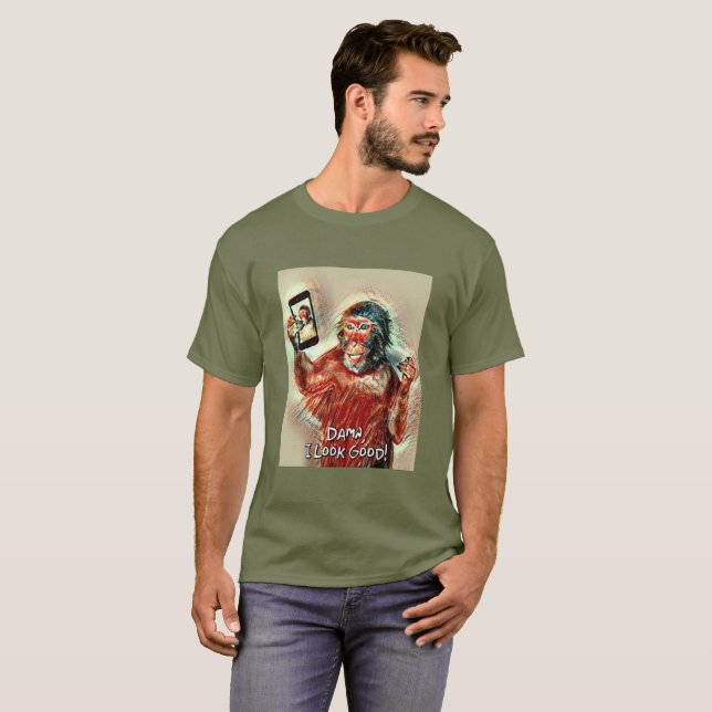 Mona Lisa lächelt, ich sehe gut aus glücklicher Ap T-Shirt (Vorne ganz)