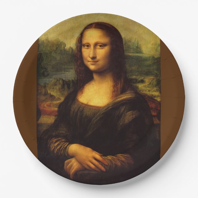 Mona Lisa ... Leonardo da Vinci ~ 1503-1517 Pappteller (Vorderseite)
