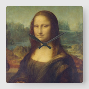 Mona Lisa - Leonardo da Vinci Quadratische Wanduhr
