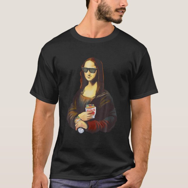 Mona Lisa Leonardo Da Vinci Sunglass Kebab Art Pai T-Shirt (Vorderseite)