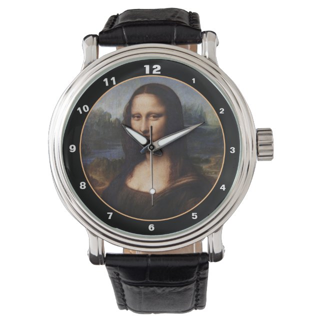 Mona Lisa & Leonardo da Vinci / Vintag Italien Armbanduhr (Vorderseite)