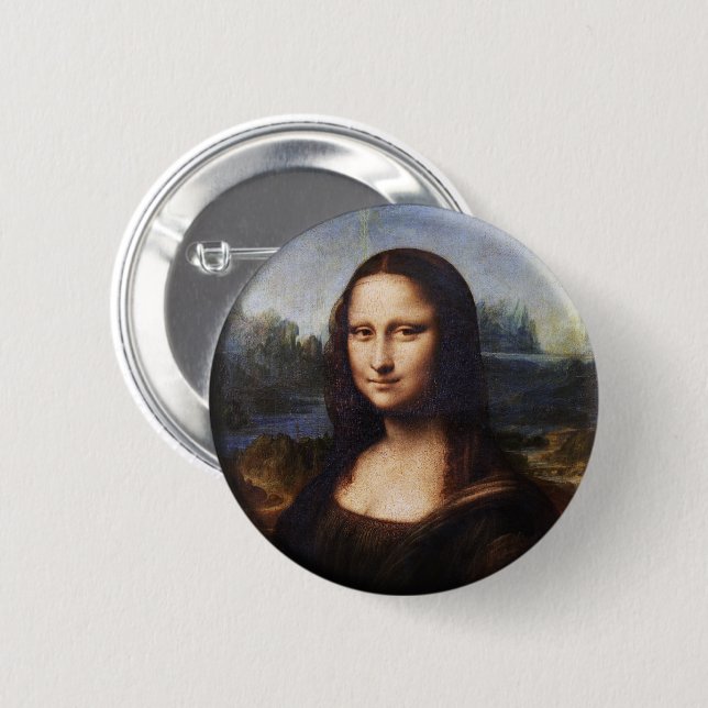 Mona Lisa & Leonardo da Vinci / Vintag Italien Button (Vorne & Hinten)