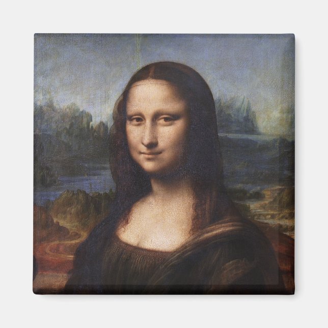Mona Lisa & Leonardo da Vinci / Vintag Italien Magnet (Vorne)