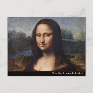 Mona Lisa & Leonardo da Vinci / Vintag Italien Postkarte
