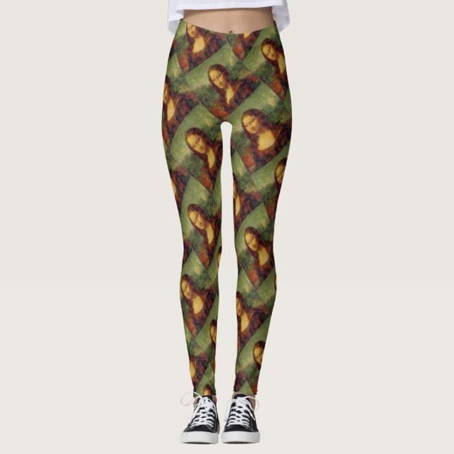 Mona Lisa Lettuce Vegane Kunstparadies Leggings (Vorderseite)