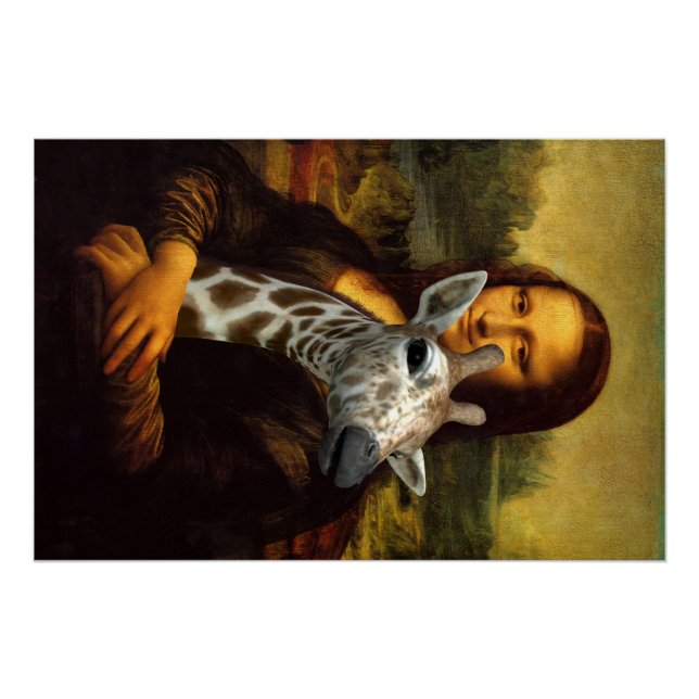Mona Lisa Liebe-Giraffen Poster (Vorderseite)