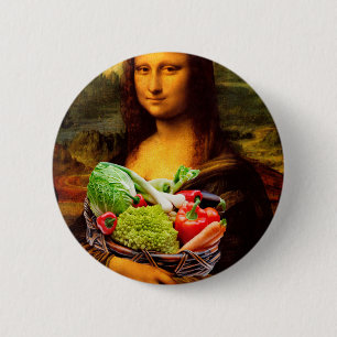 Mona Lisa Lieben Gemüse Button