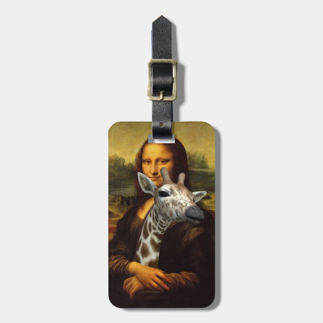 Mona Lisa Lieben Giraffes Gepäckanhänger (Vorderseite vertikal)