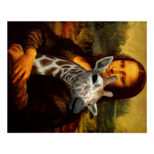 Mona Lisa Lieben Giraffes Poster