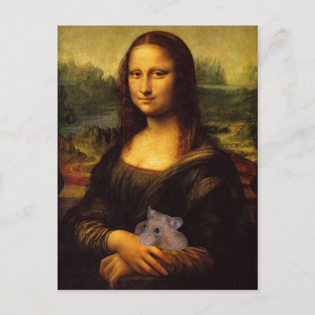 Mona Lisa Lieben ihr Hamster Postkarte (Vorderseite)