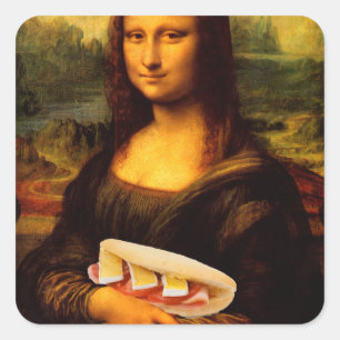 Mona Lisa Lieben Paninis Quadratischer Aufkleber