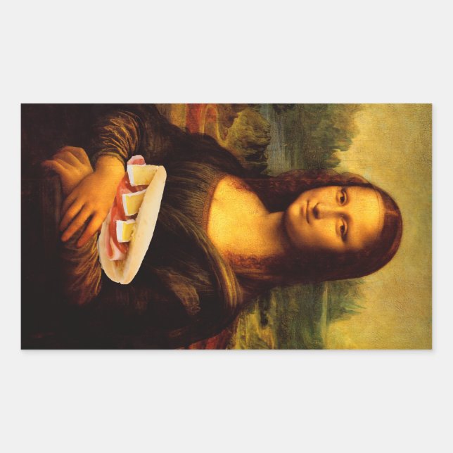 Mona Lisa Lieben Paninis Rechteckiger Aufkleber (Vorderseite)