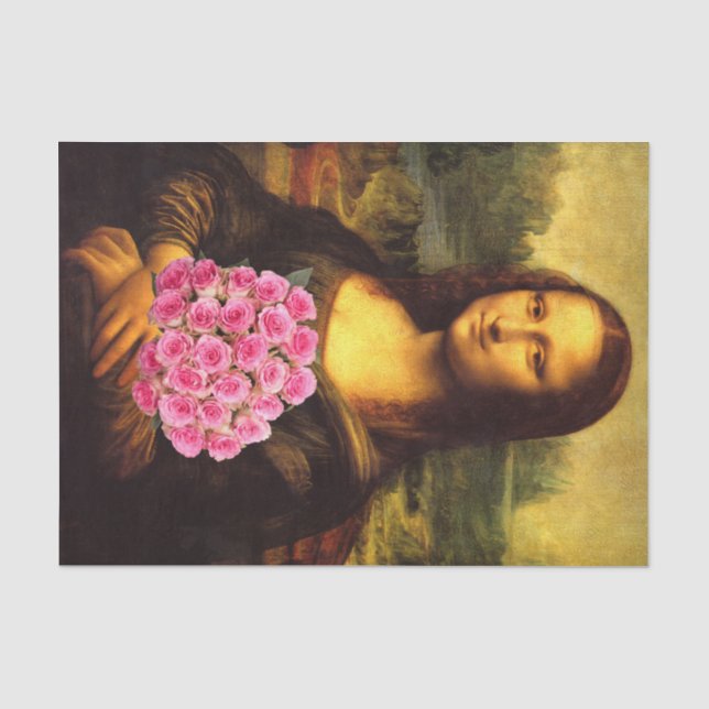 Mona Lisa Lieben Pink Roses Seidenpapier (Vorderseite)