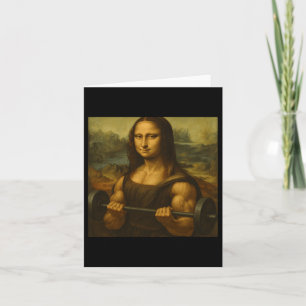 Mona Lisa Lifting Weights Strong Art gewinnt Bodyb Karte