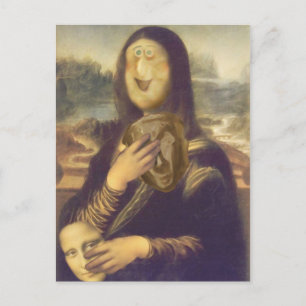 Mona Lisa Lustiges Gesicht Postkarte