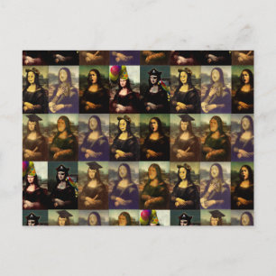 Mona Lisa Lustiges Gesicht Postkarte
