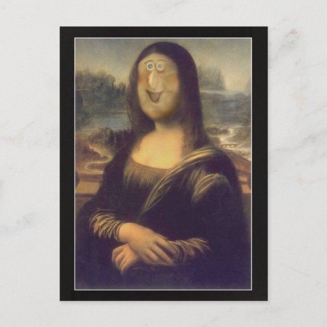 Mona Lisa Lustiges Gesicht Postkarte (Vorderseite)