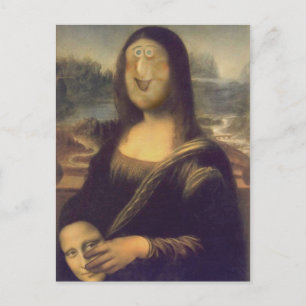 Mona Lisa Lustiges Gesicht Postkarte
