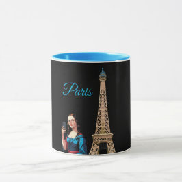 MONA LISA MACHT SELFIE SURREAL PARIS TASSE
