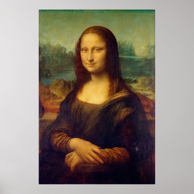 Mona Lisa Malerei Originalgröße und Farbe Poster (Vorne)