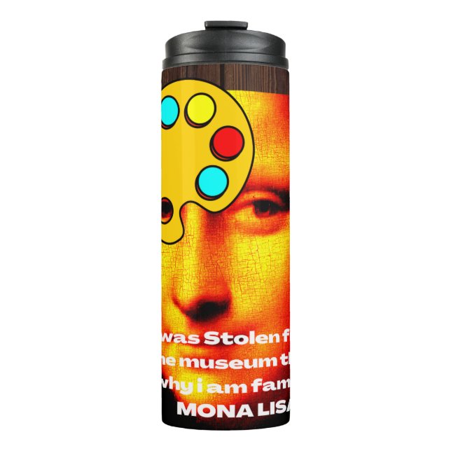 Mona-lisa-Malgeschichte Thermosbecher (Vorderseite)
