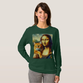 Mona Lisa malt La Gioconda mit Katze T-Shirt