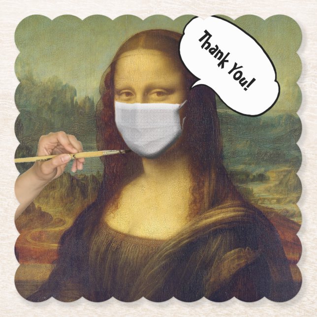 Mona Lisa masked Untersetzer (Vorderseite)