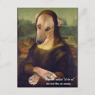 Mona Lisa Meme Lustiges Hundebild Postkarte