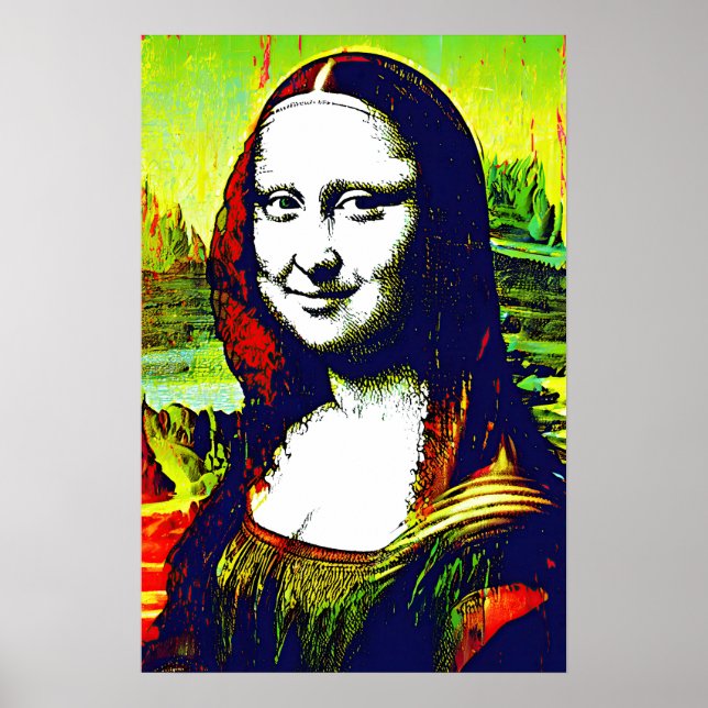 Mona Lisa Meme Pop Art  Poster (Vorne)